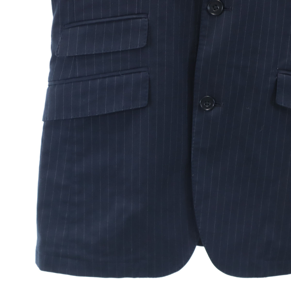 BURBERRY BLACK LABEL バーバリーブラックレーベル ストライプ柄 テーラードジャケット M ネイビー 衣装カバー付き メンズ