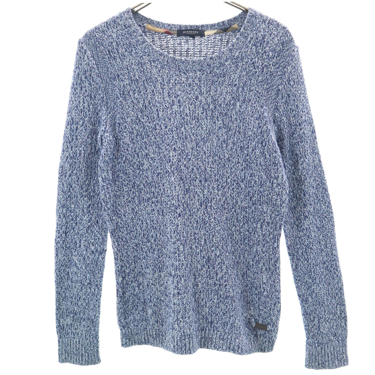 BURBERRY LONDON バーバリーロンドン 日本製 長袖 ニット 1 ブルー 三陽商会 メンズ