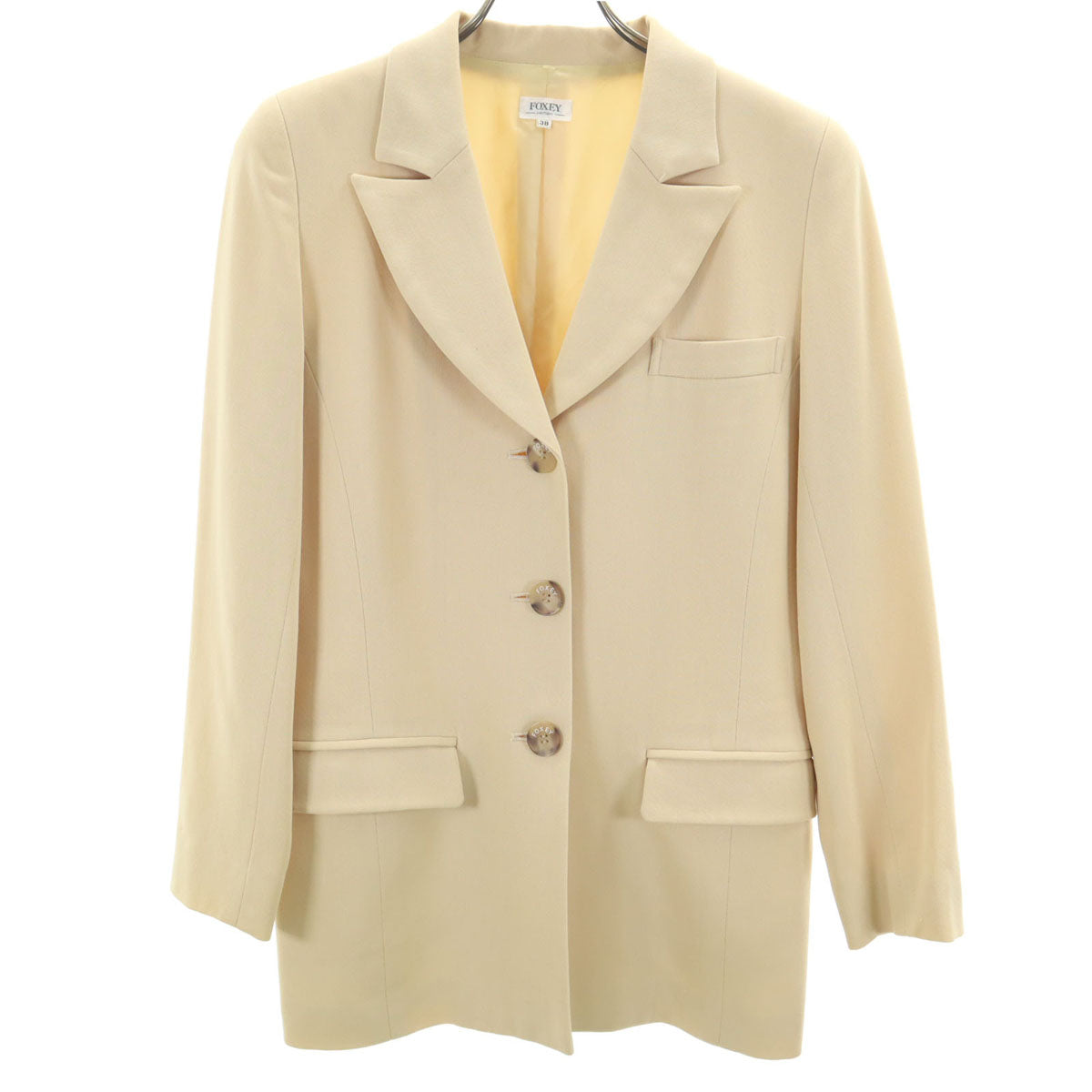 FOXEY フォクシー 日本製 テーラードジャケット 38 ベージュ レディース