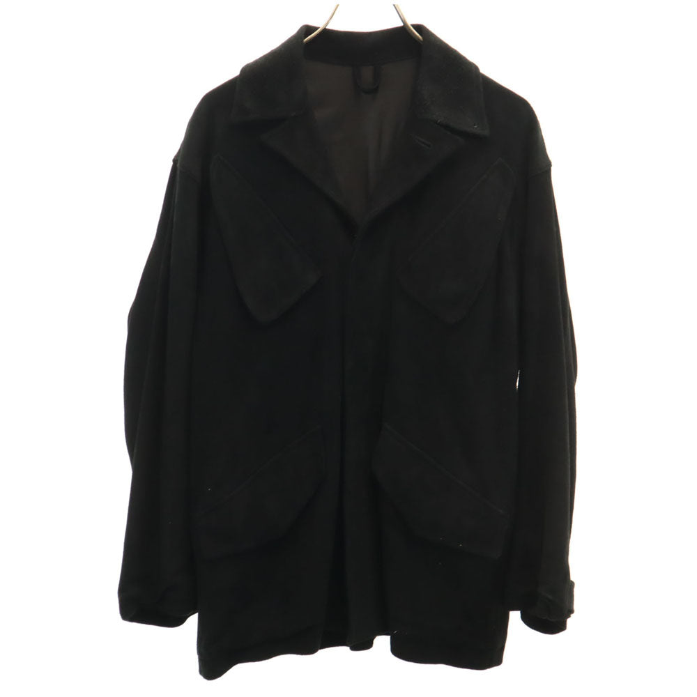 コモリ 日本製 スエードレザー ミリタリージャケット 1 ブラック COMOLI 鹿革 メンズ