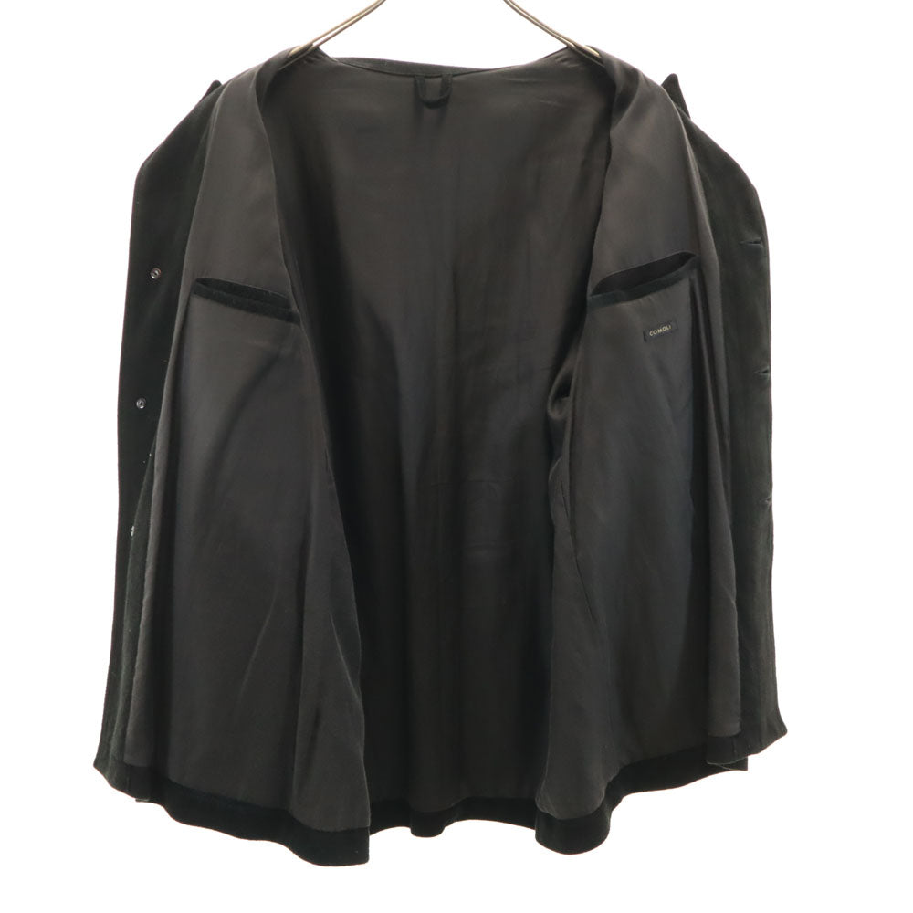 コモリ 日本製 スエードレザー ミリタリージャケット 1 ブラック COMOLI 鹿革 メンズ