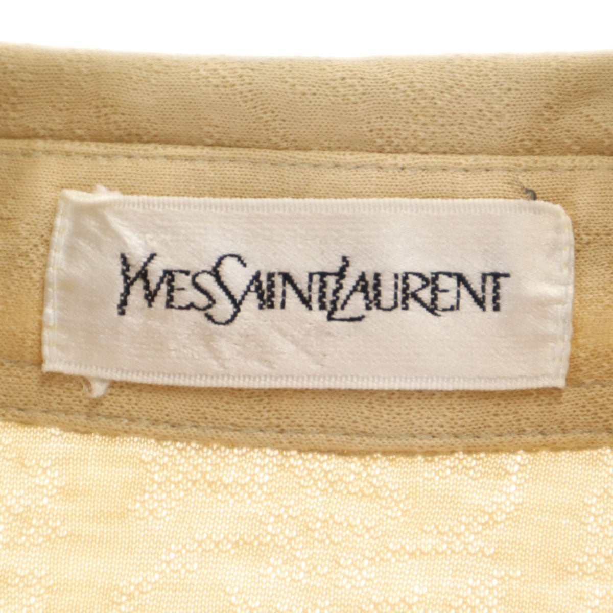 YVES SAINT LAURENT イヴサンローラン 90s オールド 長袖 ポロシャツ L ベージュ メンズ