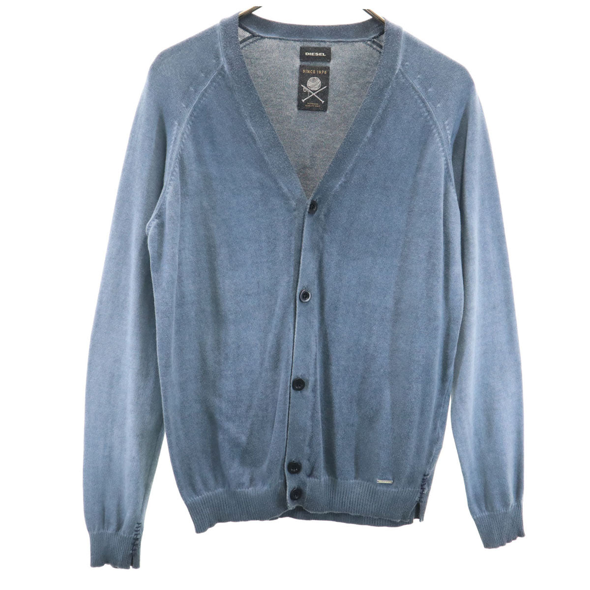 DIESEL ディーゼル 長袖 Vネック ニットカーディガン S チャコール メンズ