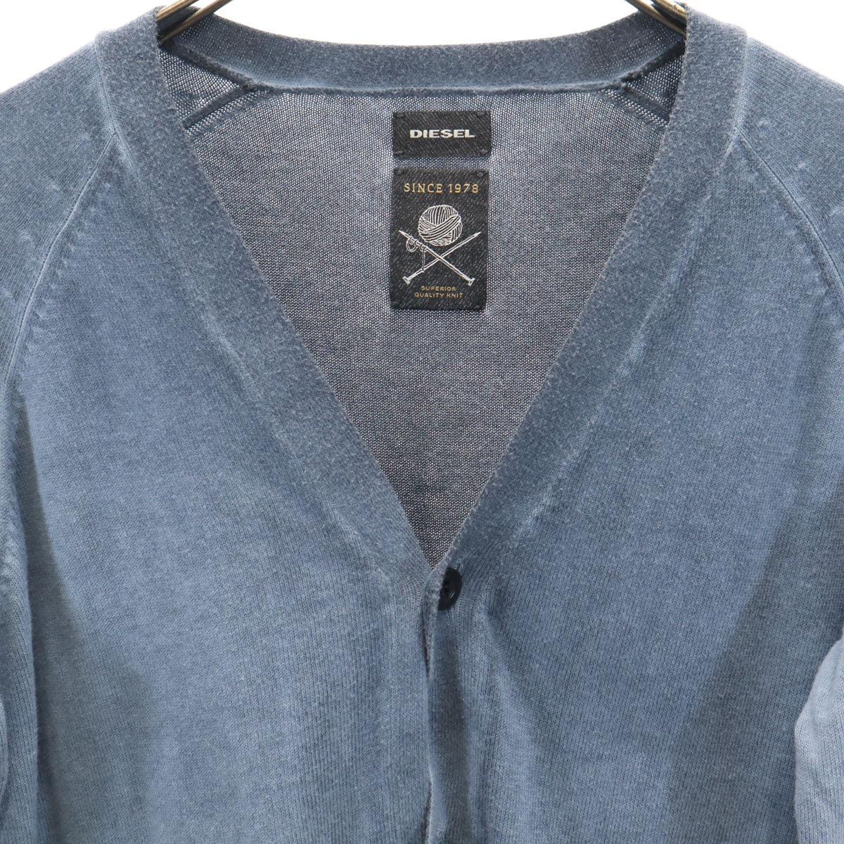 DIESEL ディーゼル 長袖 Vネック ニットカーディガン S チャコール メンズ