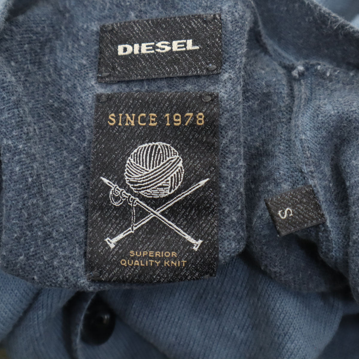 DIESEL ディーゼル 長袖 Vネック ニットカーディガン S チャコール メンズ