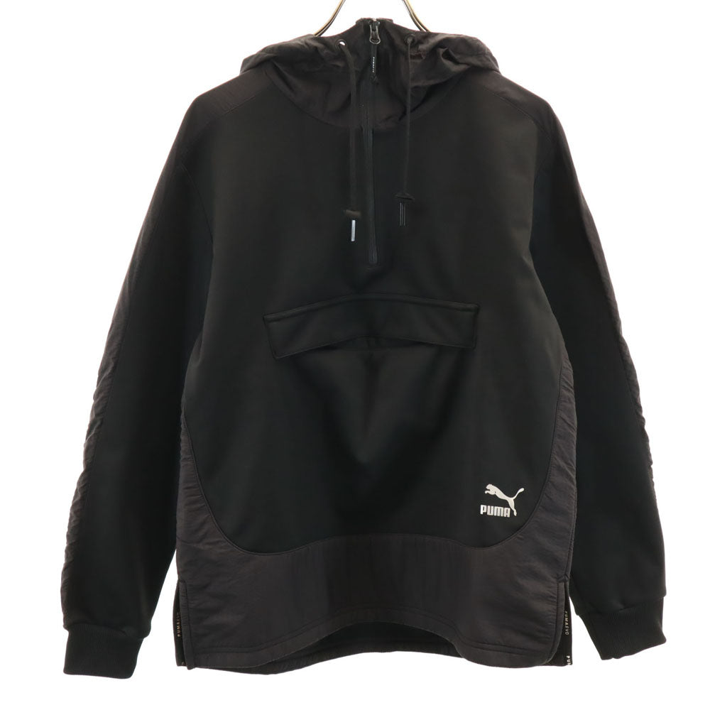 プーマ 長袖 エンボス サバンナ パーカー L チャコールブラック PUMA アノラック プルオーバー メンズ