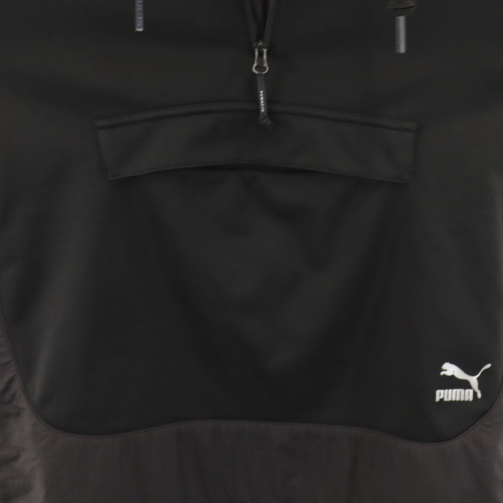 プーマ 長袖 エンボス サバンナ パーカー L チャコールブラック PUMA アノラック プルオーバー メンズ
