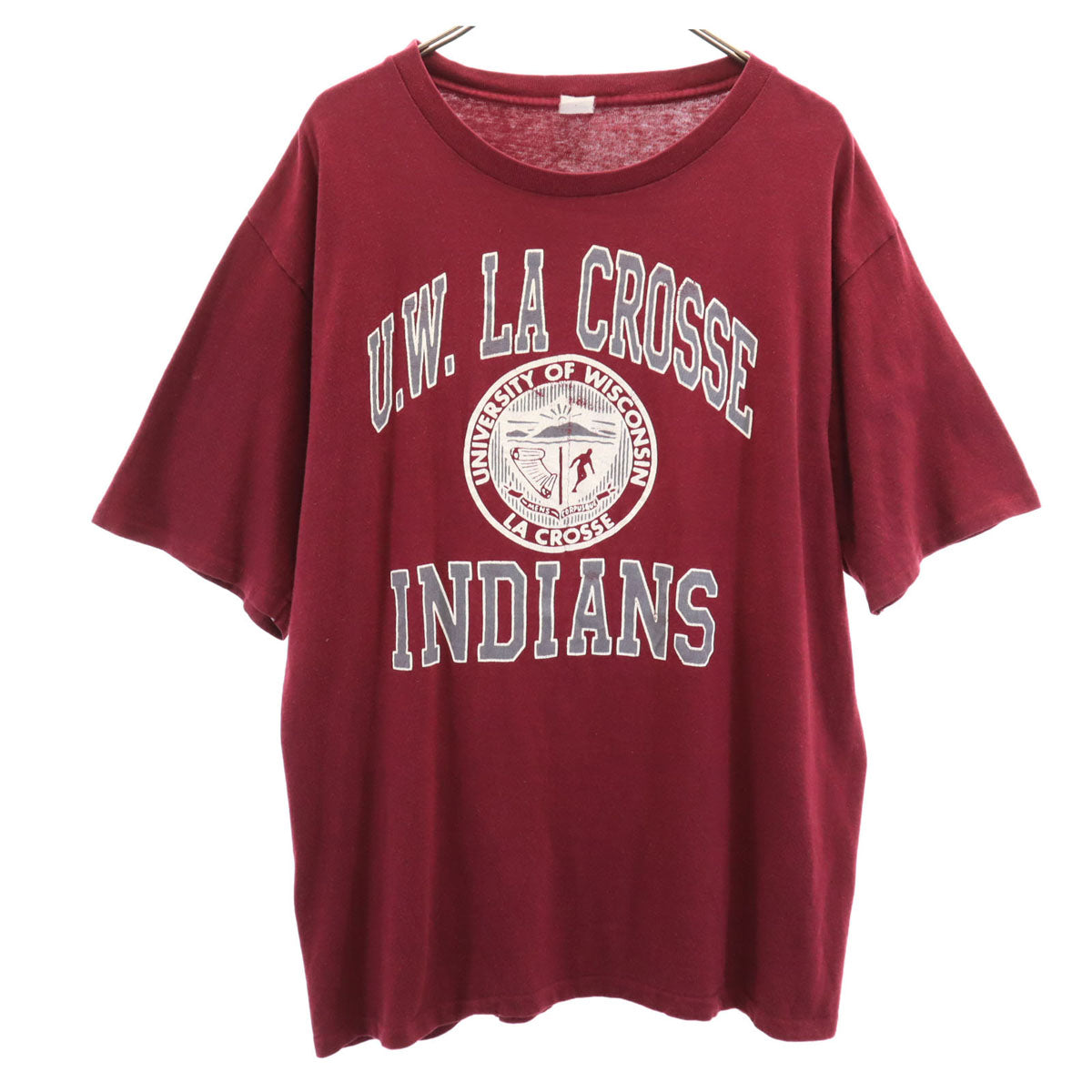 ARTEX アルテックス 70s ヴィンテージ USA製 半袖 カレッジ 3段プリント Tシャツ XL レッド ウィスコンシン大学 シングルステッチ メンズ