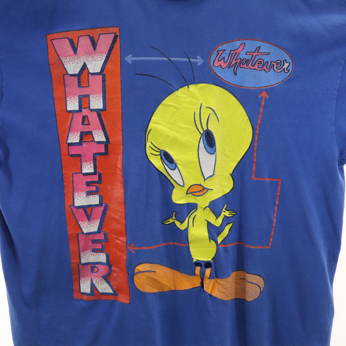 LOONEY TUNES ルーニーテューンズ 90s オールド USA製 トゥイーティー 半袖 シングルステッチ Tシャツ ブルー ワーナーブラザーズ メンズ