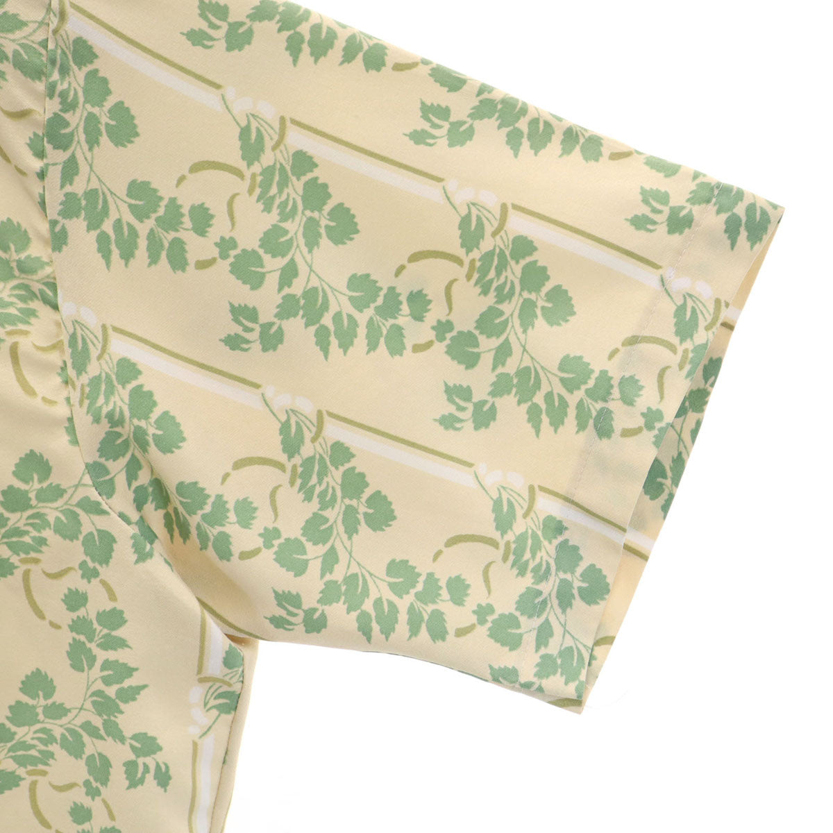 TOWNCRAFT タウンクラフト 70s ヴィンテージ 衿芯 総柄 半袖 ボックスシルエット シャツ M ベージュ×グリーン メンズ