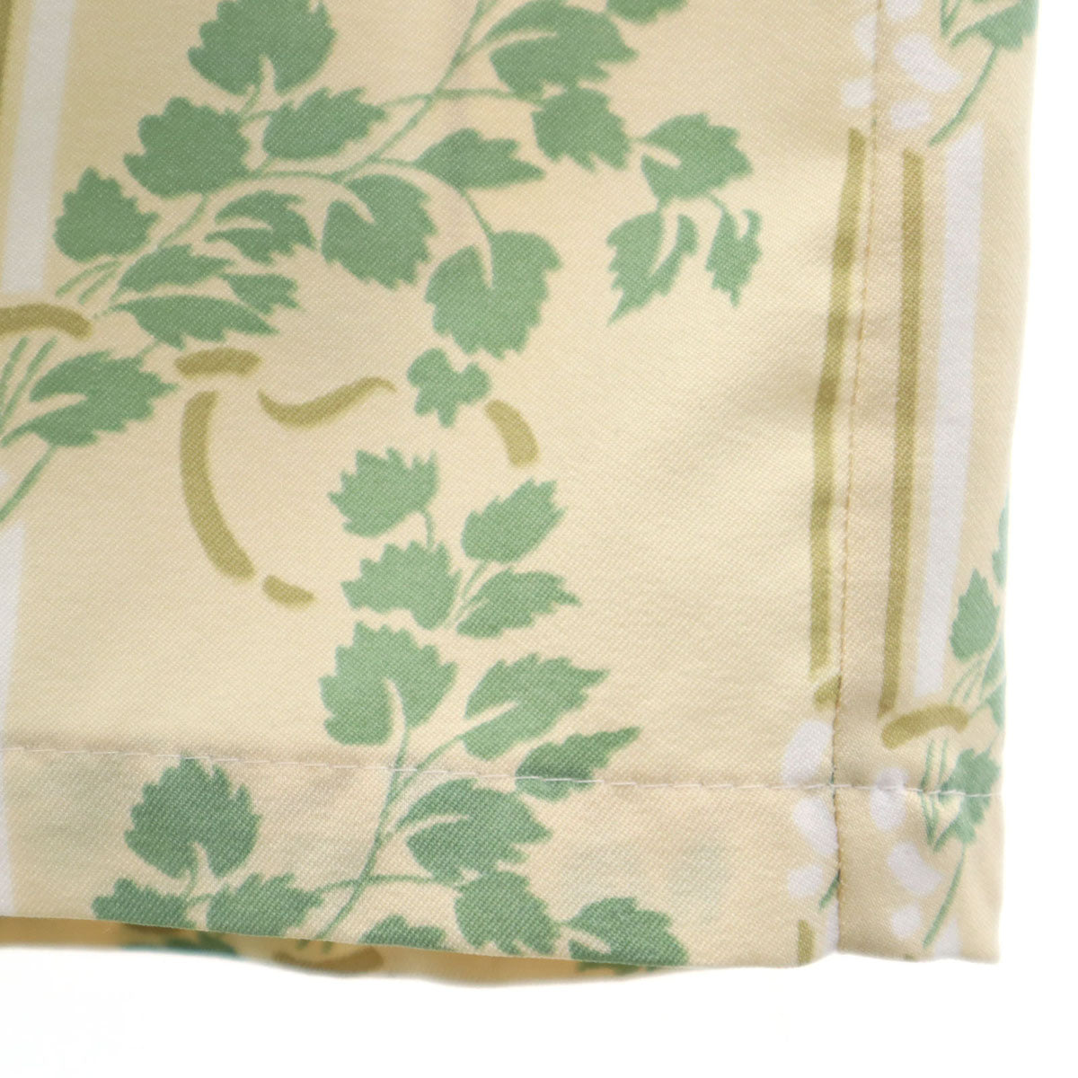 TOWNCRAFT タウンクラフト 70s ヴィンテージ 衿芯 総柄 半袖 ボックスシルエット シャツ M ベージュ×グリーン メンズ