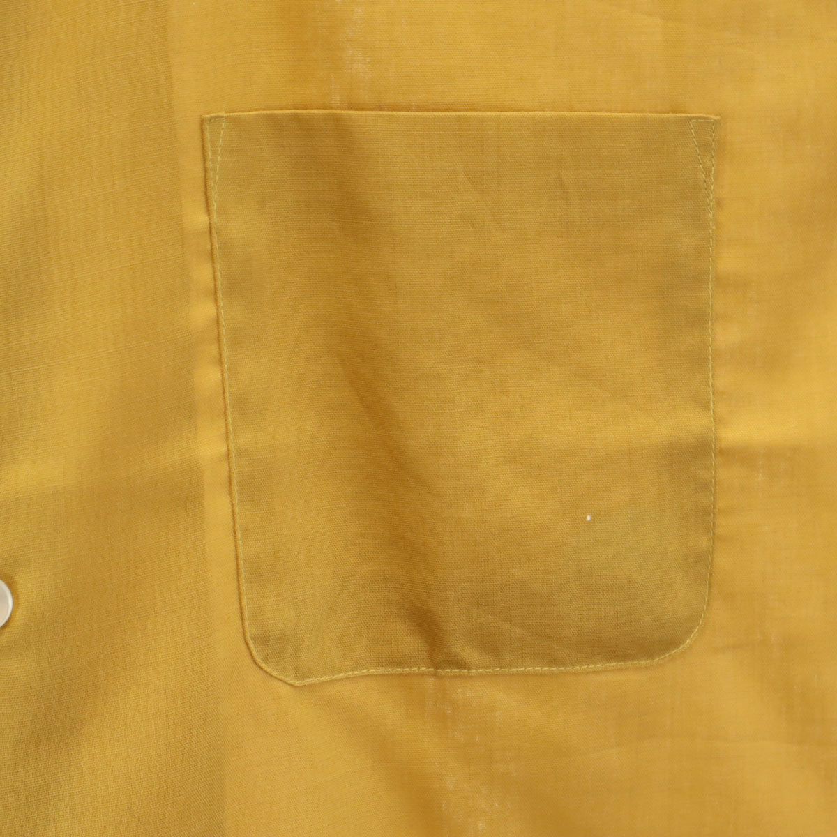 70s ヴィンテージ USA製 半袖 ボックスシルエット コットンシャツ L イエロー メンズ