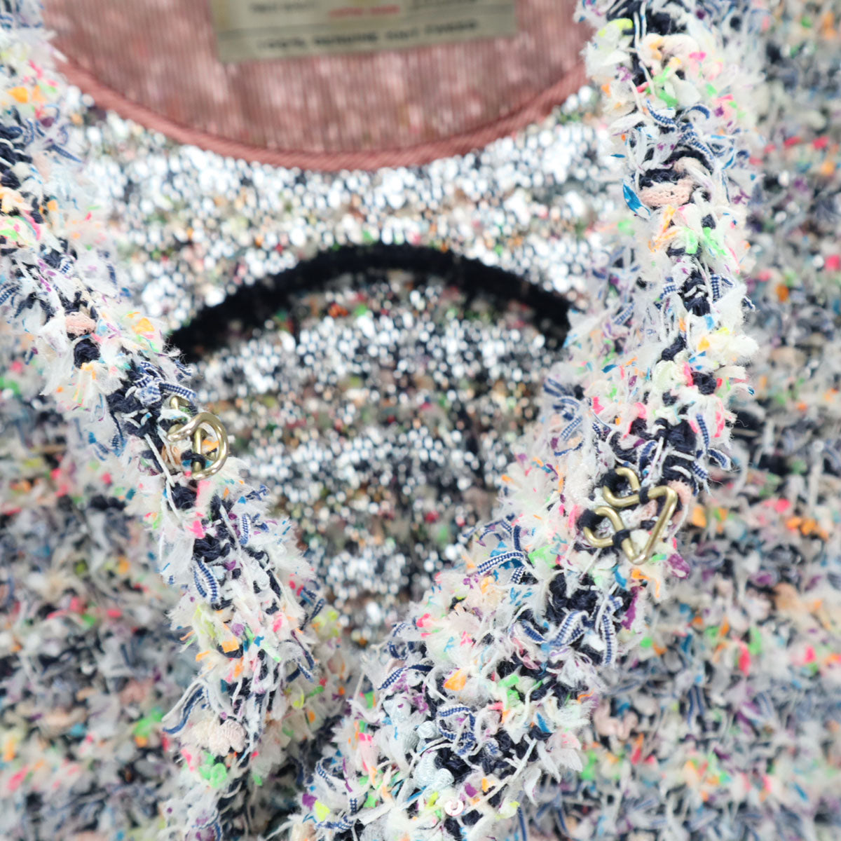 COOHEM コーヘン 日本製 ヨネトミツイード ノーカラージャケット 36 マルチ レディース