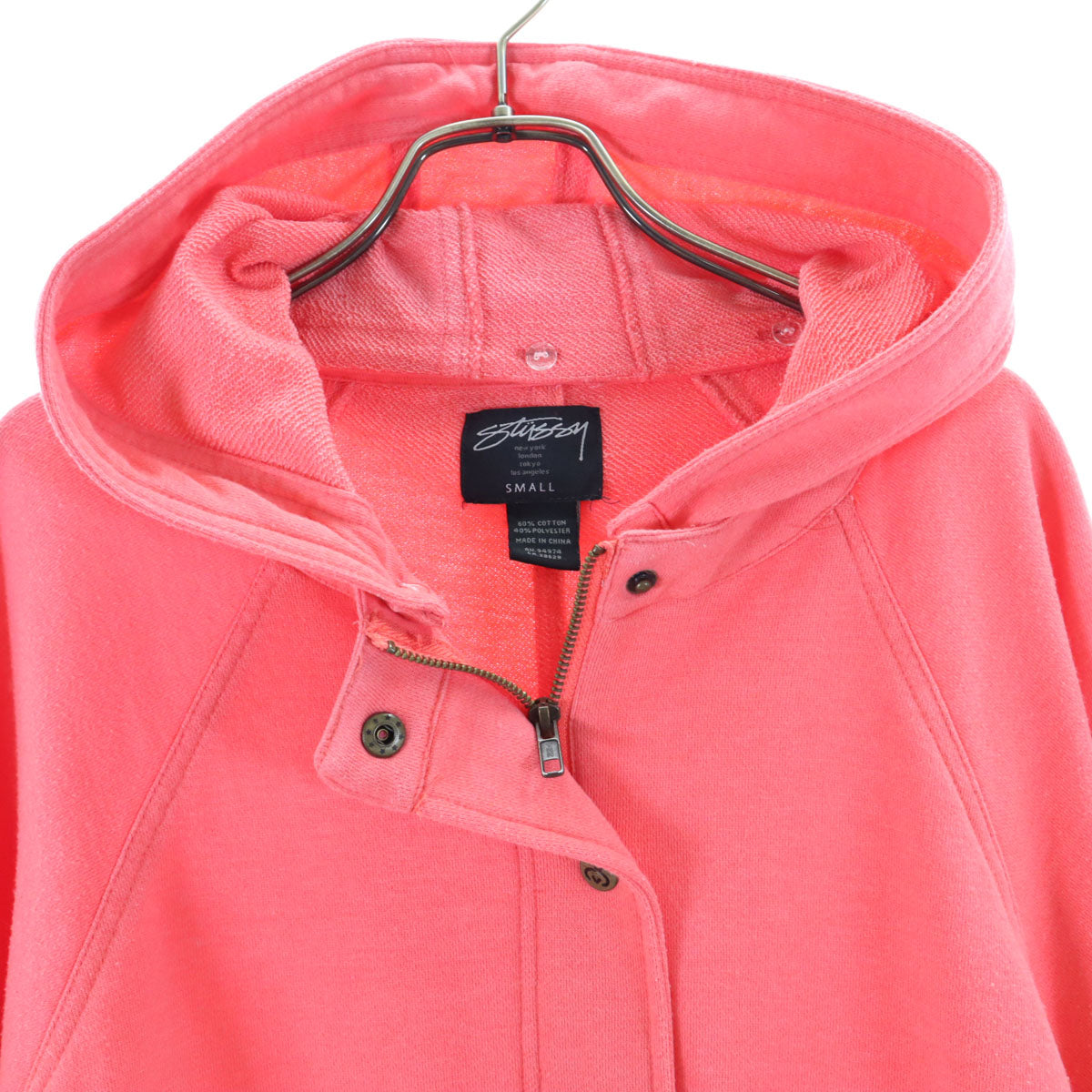 STUSSY ステューシー 7分袖 スウェット ブルゾン S ピンク ジャケット レディース