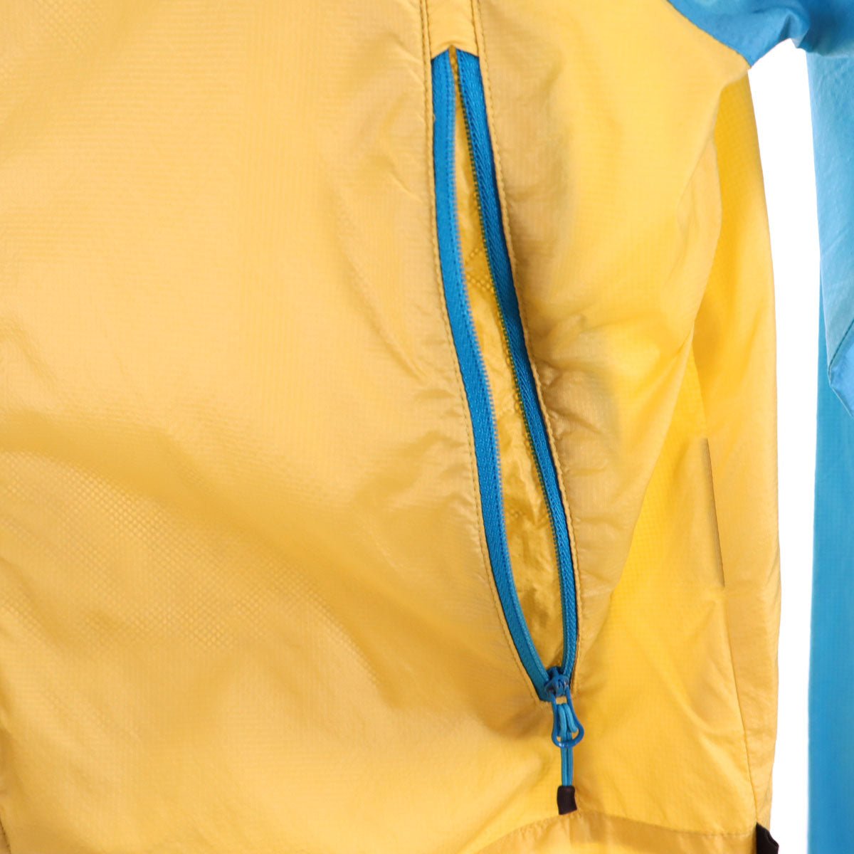 Karrimor カリマー バイカラー ナイロンジャケット S ブルー系×イエロー アウトドア 収納袋付き レディース