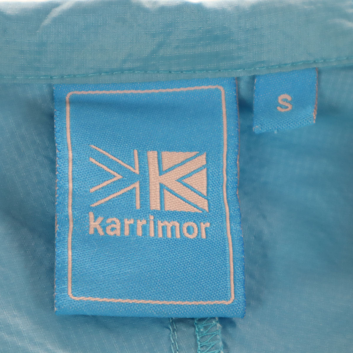 Karrimor カリマー バイカラー ナイロンジャケット S ブルー系×イエロー アウトドア 収納袋付き レディース