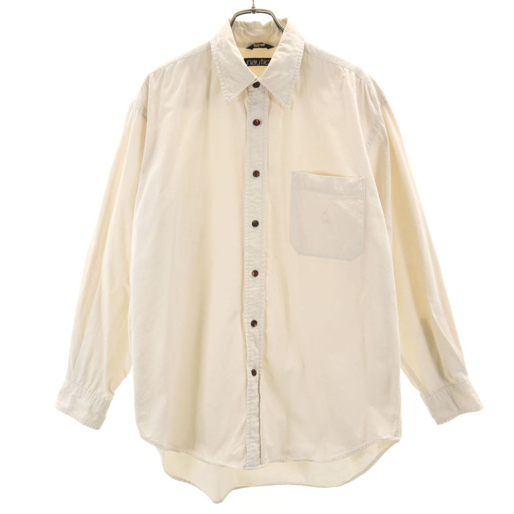 NAUTICA ノーティカ 90s 日本製 オールド 長袖 シャツ L アイボリー メンズ