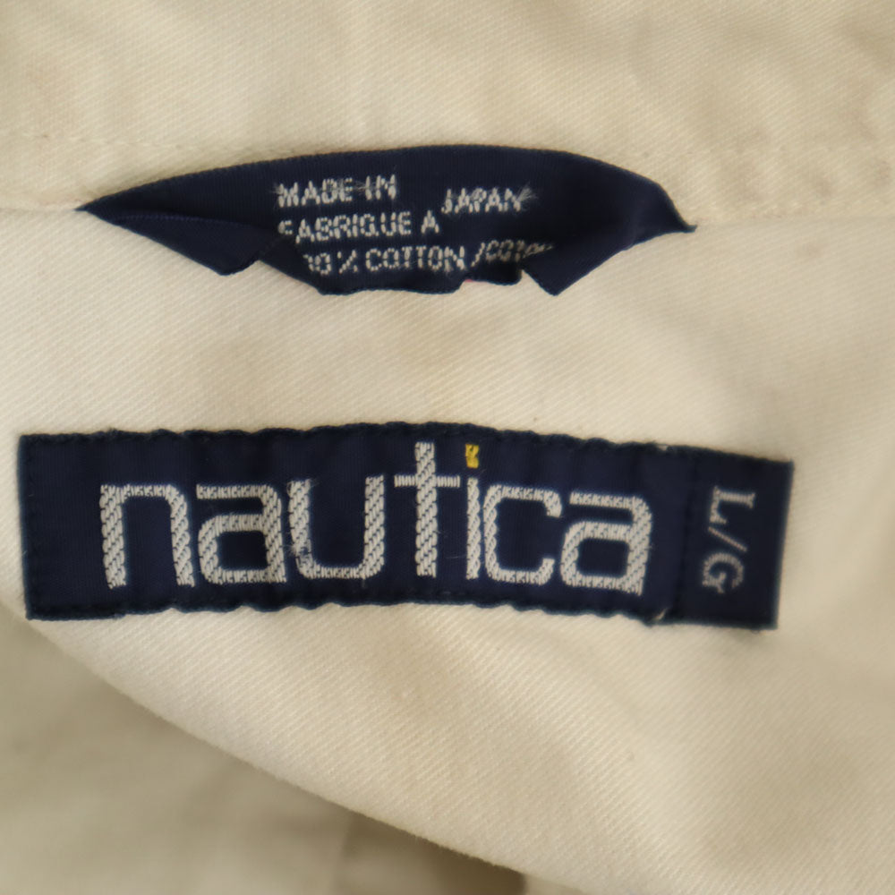 NAUTICA ノーティカ 90s 日本製 オールド 長袖 シャツ L アイボリー メンズ