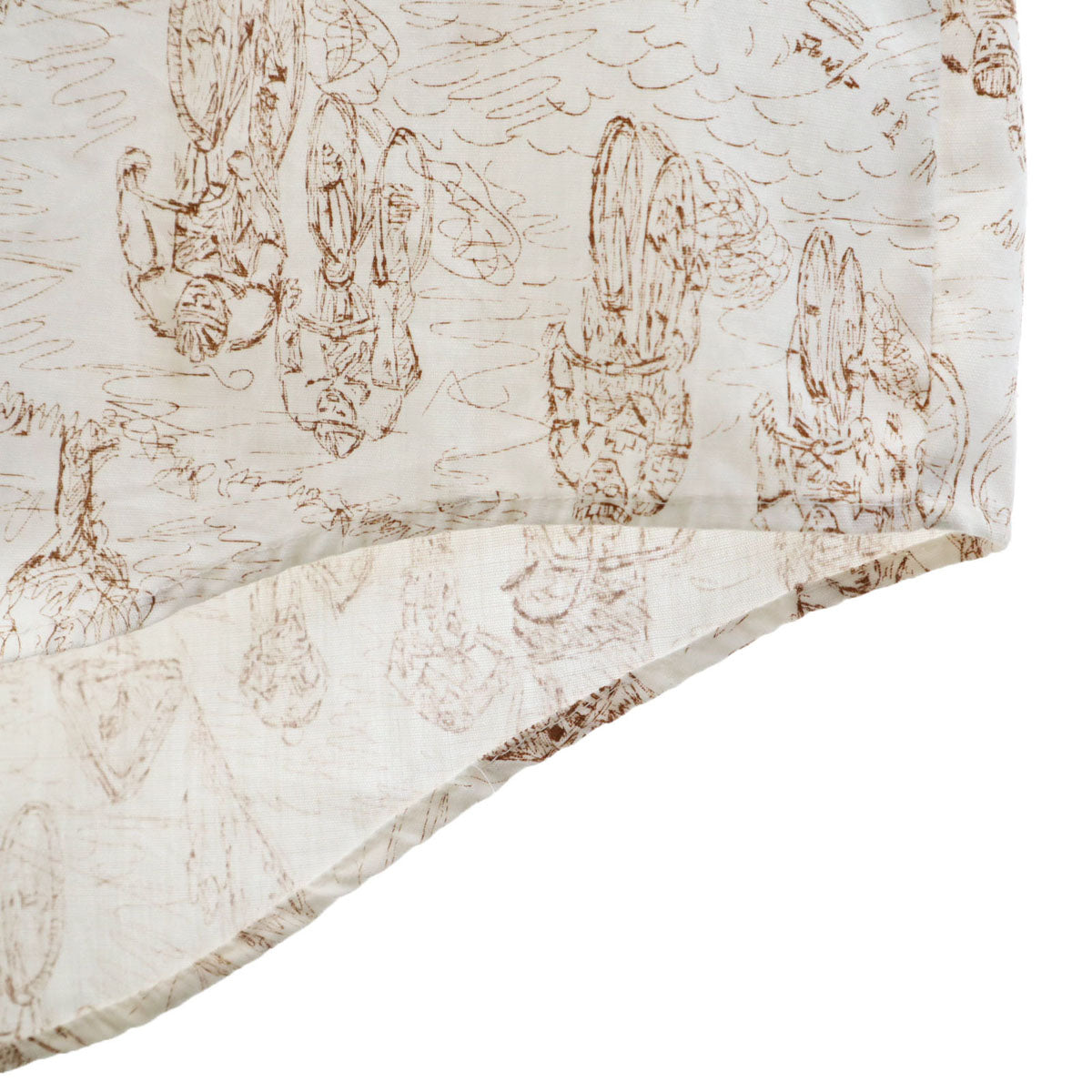 70s ヴィンテージ USA製 衿芯 総柄 長袖 コットンシャツ M ホワイト メンズ