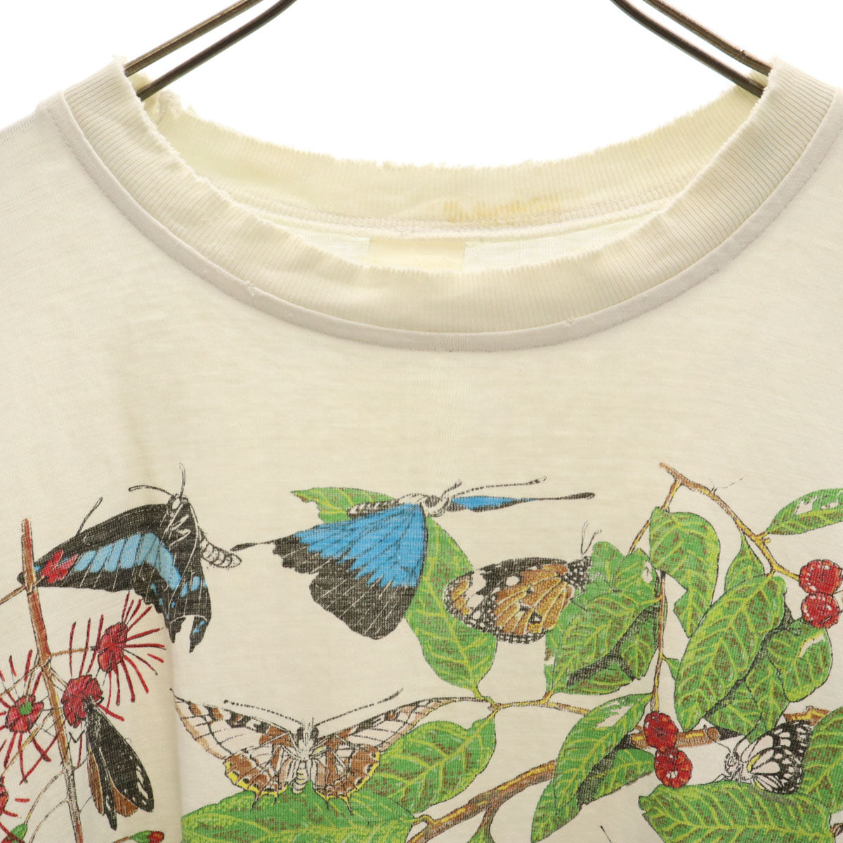 OLD オールド 90s 昆虫 半袖 シングルステッチ プリント Tシャツ ホワイト メンズ
