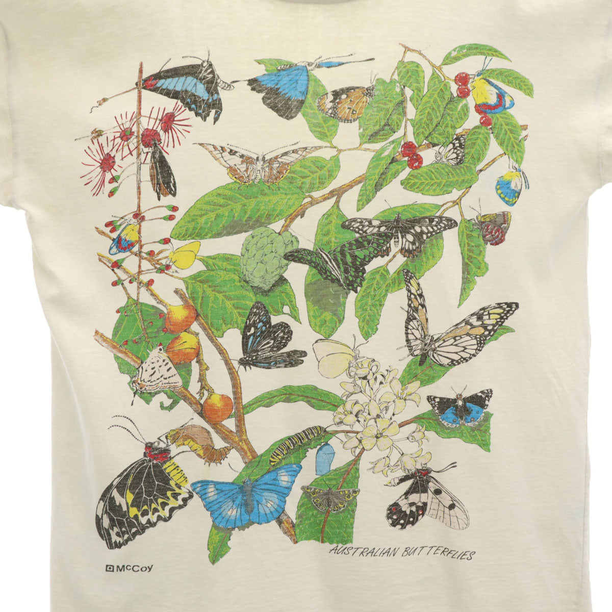 OLD オールド 90s 昆虫 半袖 シングルステッチ プリント Tシャツ ホワイト メンズ