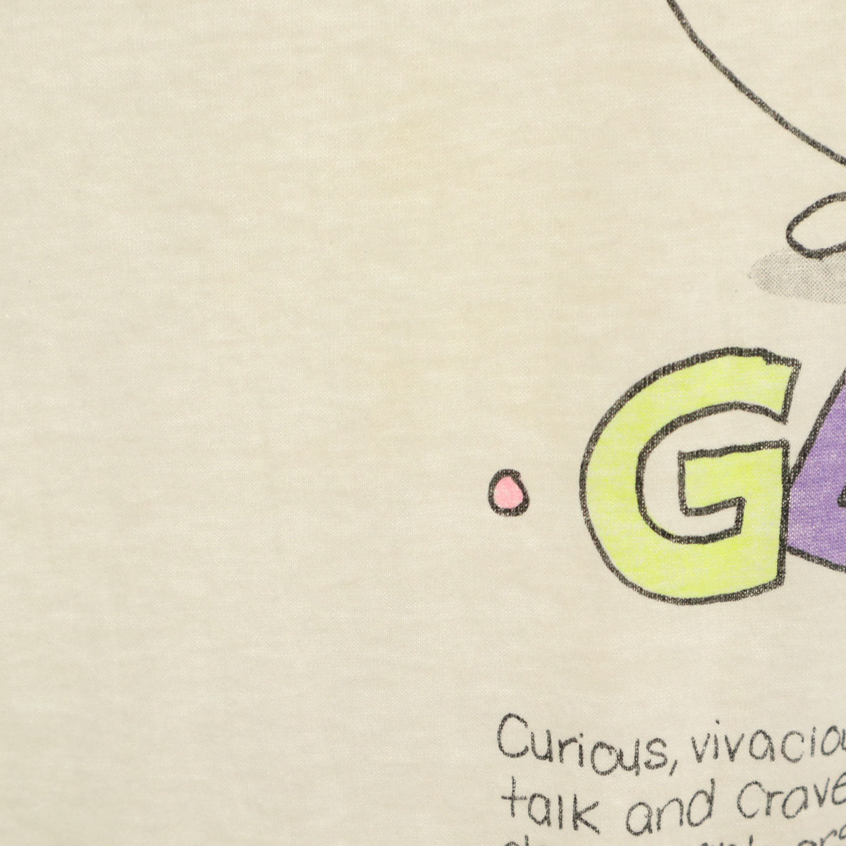 80s ヴィンテージ USA製 猫 半袖 シングルステッチ プリント Tシャツ free ホワイト メンズ