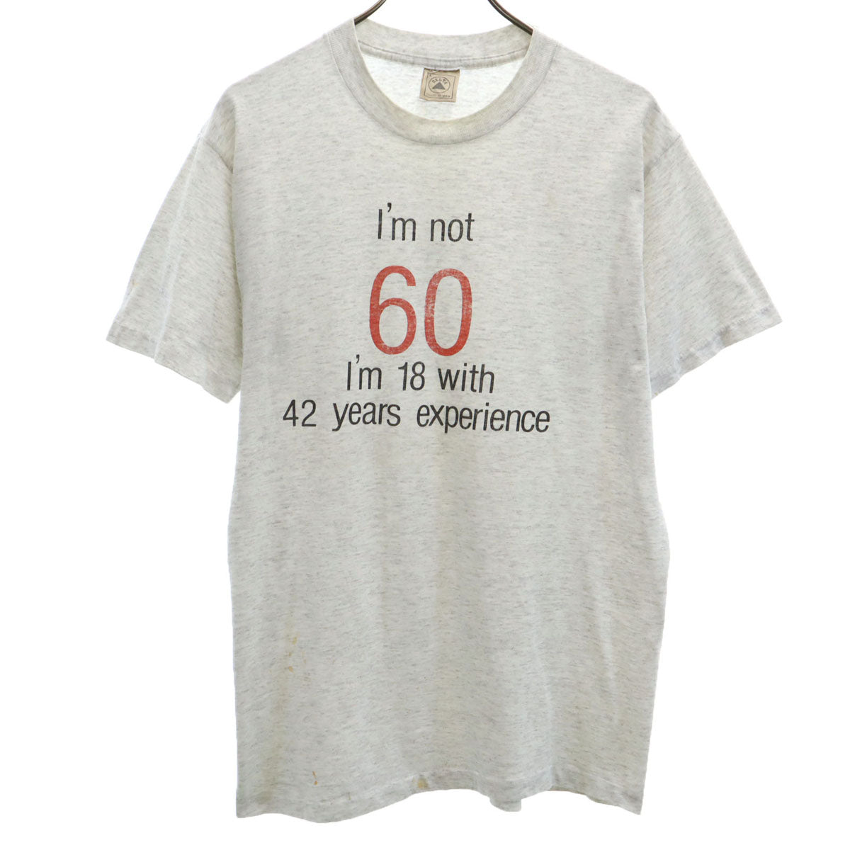 DELTA デルタ 90s オールド USA製 半袖 シングルステッチ メッセージ Tシャツ L グレー メンズ