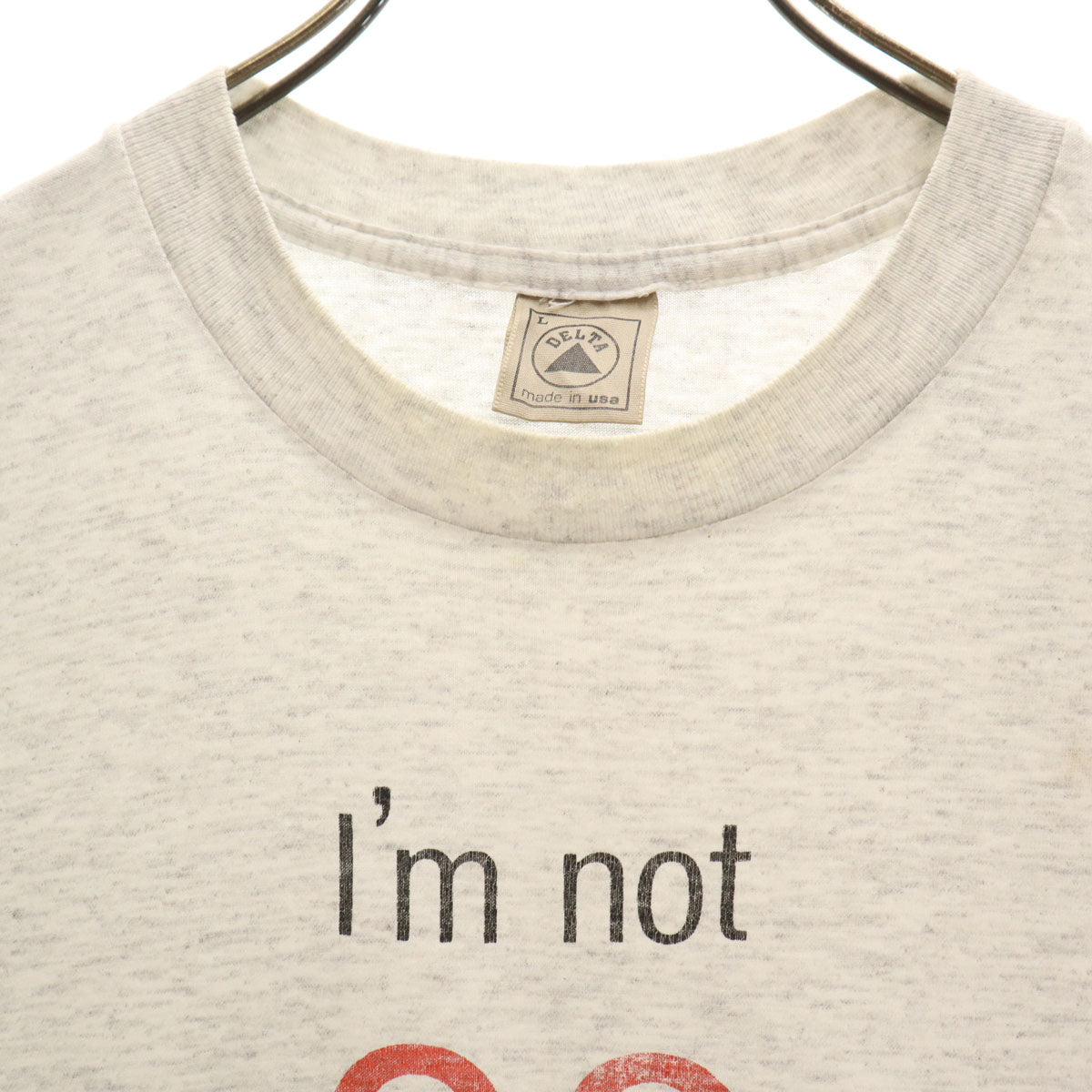 DELTA デルタ 90s オールド USA製 半袖 シングルステッチ メッセージ Tシャツ L グレー メンズ
