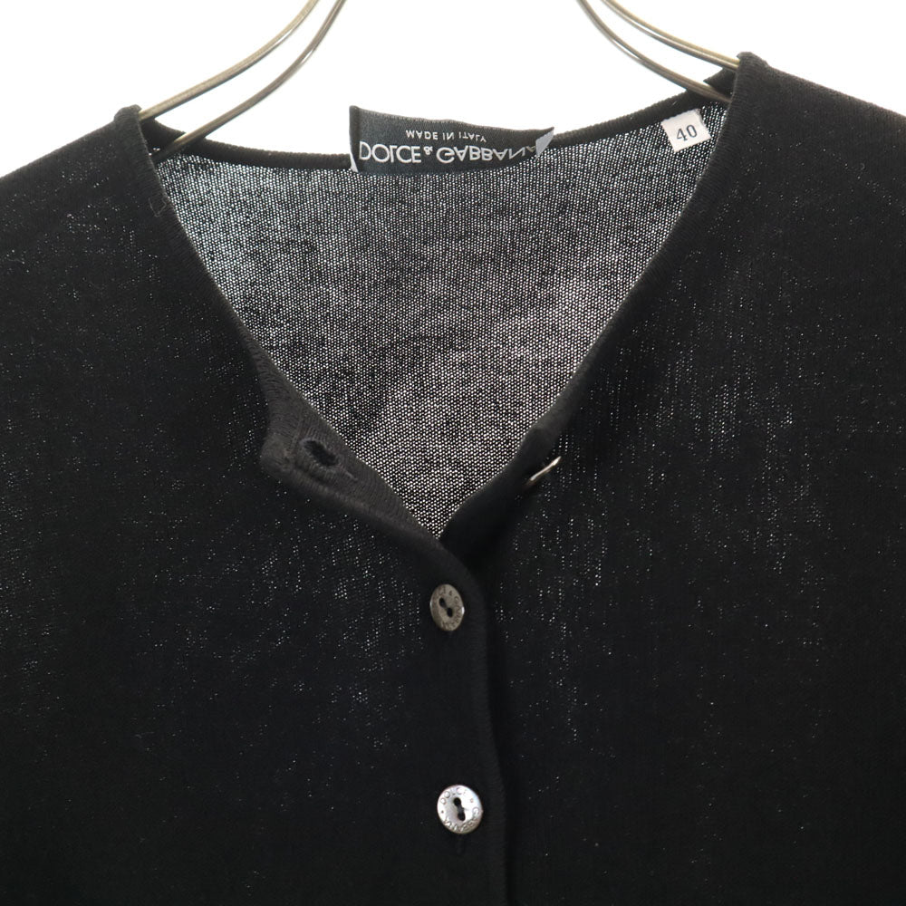 DOLCE&GABBANA ドルチェアンドガッバーナ イタリア製 長袖 ニットカーディガン 40 ブラック レディース