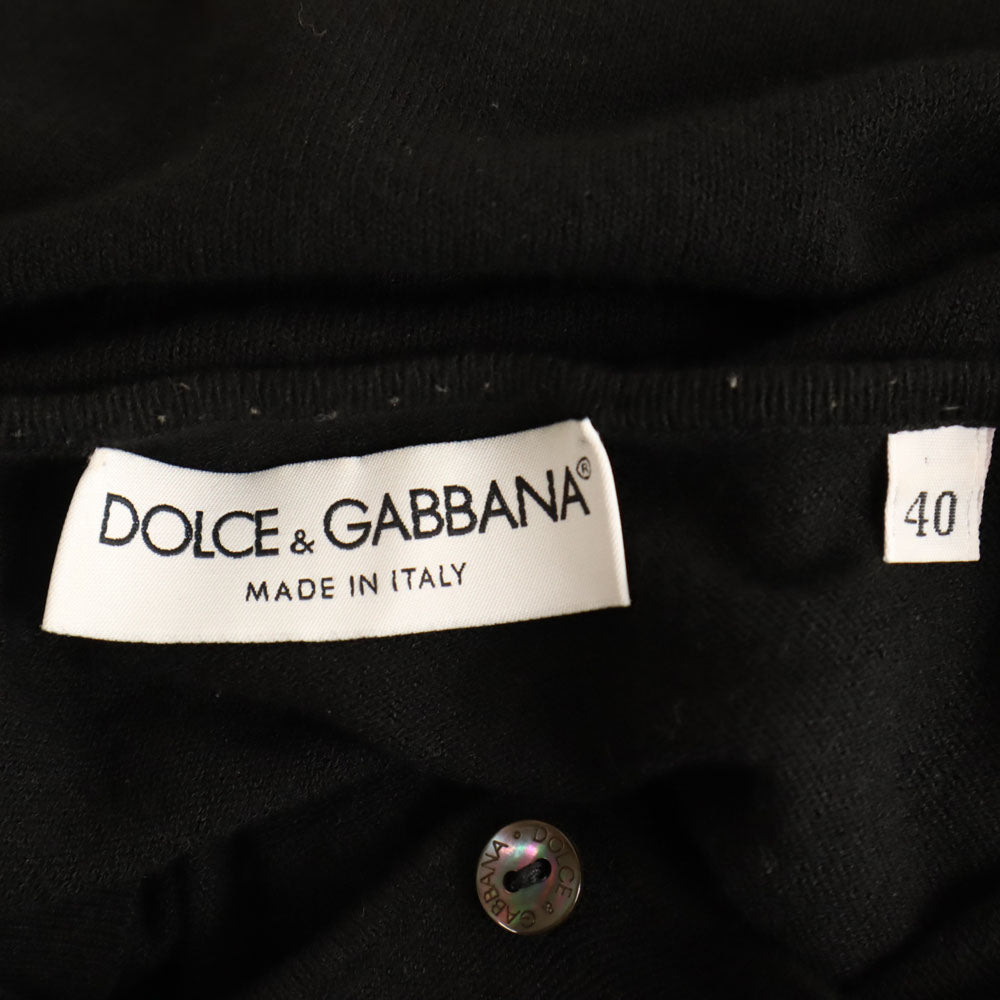 DOLCE&GABBANA ドルチェアンドガッバーナ イタリア製 長袖 ニットカーディガン 40 ブラック レディース