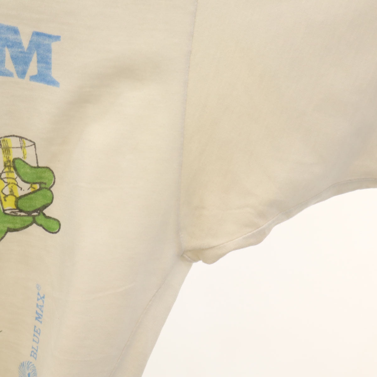 OLD オールド 90s オウム 半袖 シングルステッチ 染み込みプリント Tシャツ ホワイト メンズ