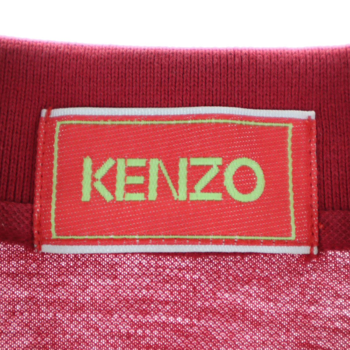 KENZO ケンゾー 90s 日本製 オールド ゴルフ 長袖 ポロシャツ L 赤 GOLF 鹿の子地 レディース