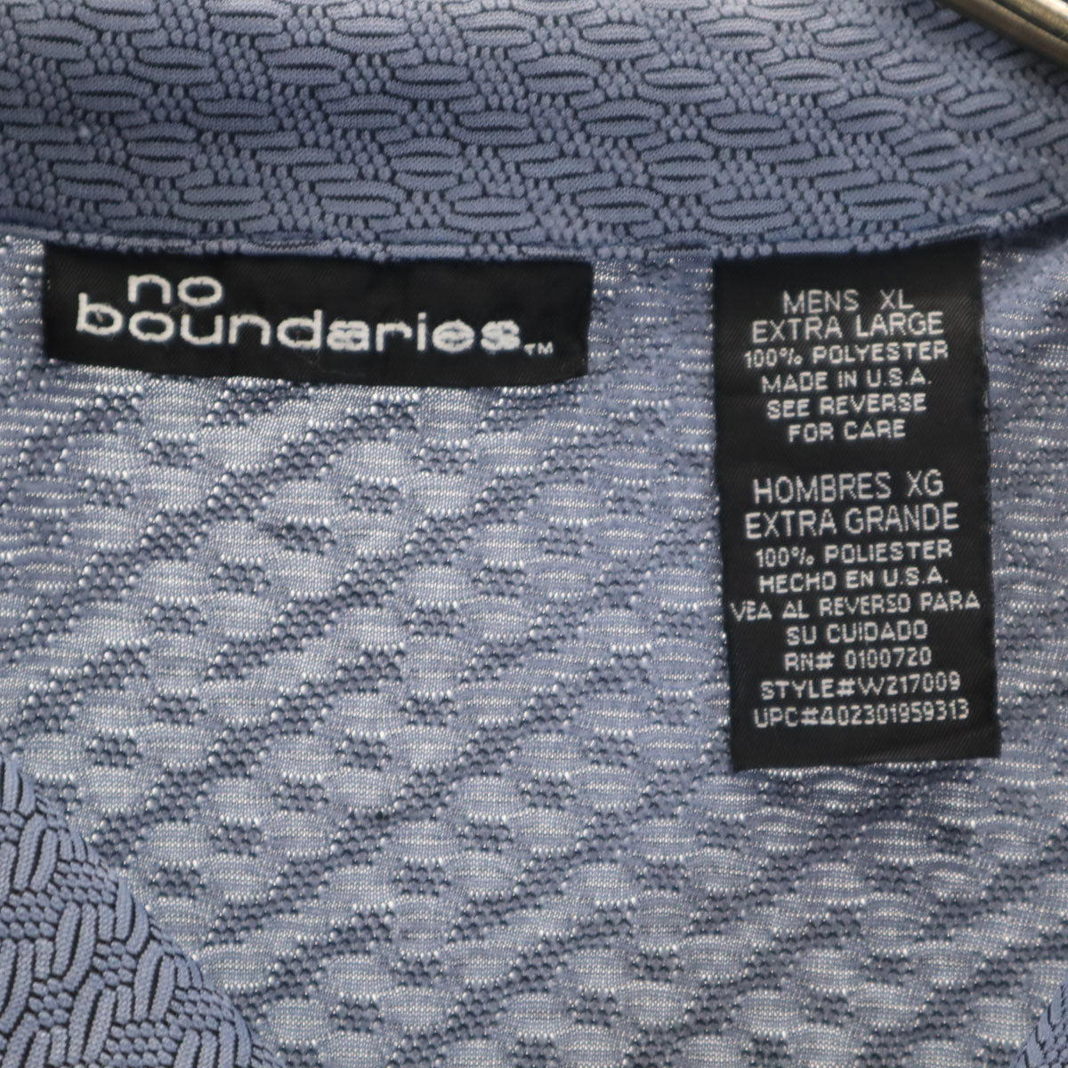 no boundaries ノーバウンダリーズ 90s 00s USA製 オールド 総柄 半袖 オープンカラーシャツ XL チャコールグレー メンズ