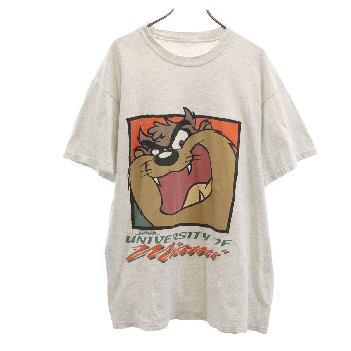 Warner Bros ワーナーブラザーズ 90s オールド ルーニーテューンズ タズマニアンデビル 半袖 Tシャツ グレー メンズ