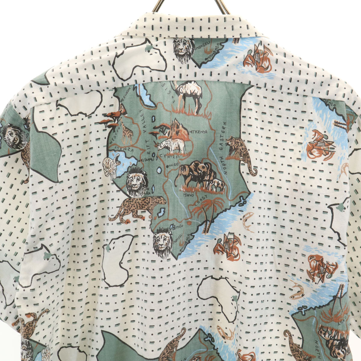 VINTAGE ヴィンテージ 60s 開襟 アニマル柄 半袖 オープンカラーシャツ ホワイト メンズ