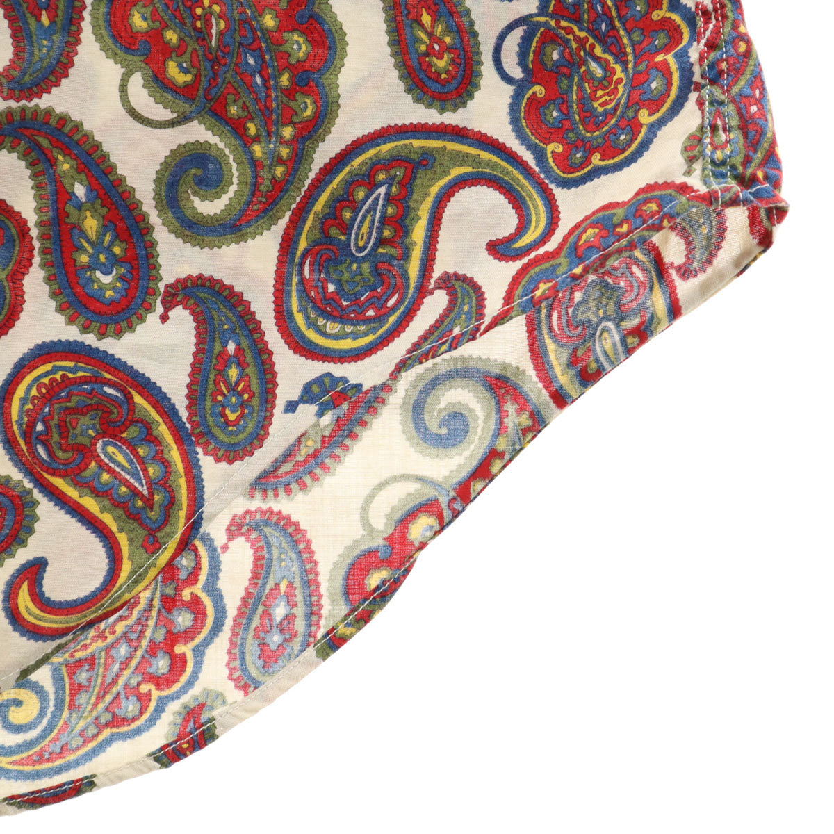 70s ヴィンテージ ペイント柄 半袖 ボタンダウンシャツ M グレージュ メンズ