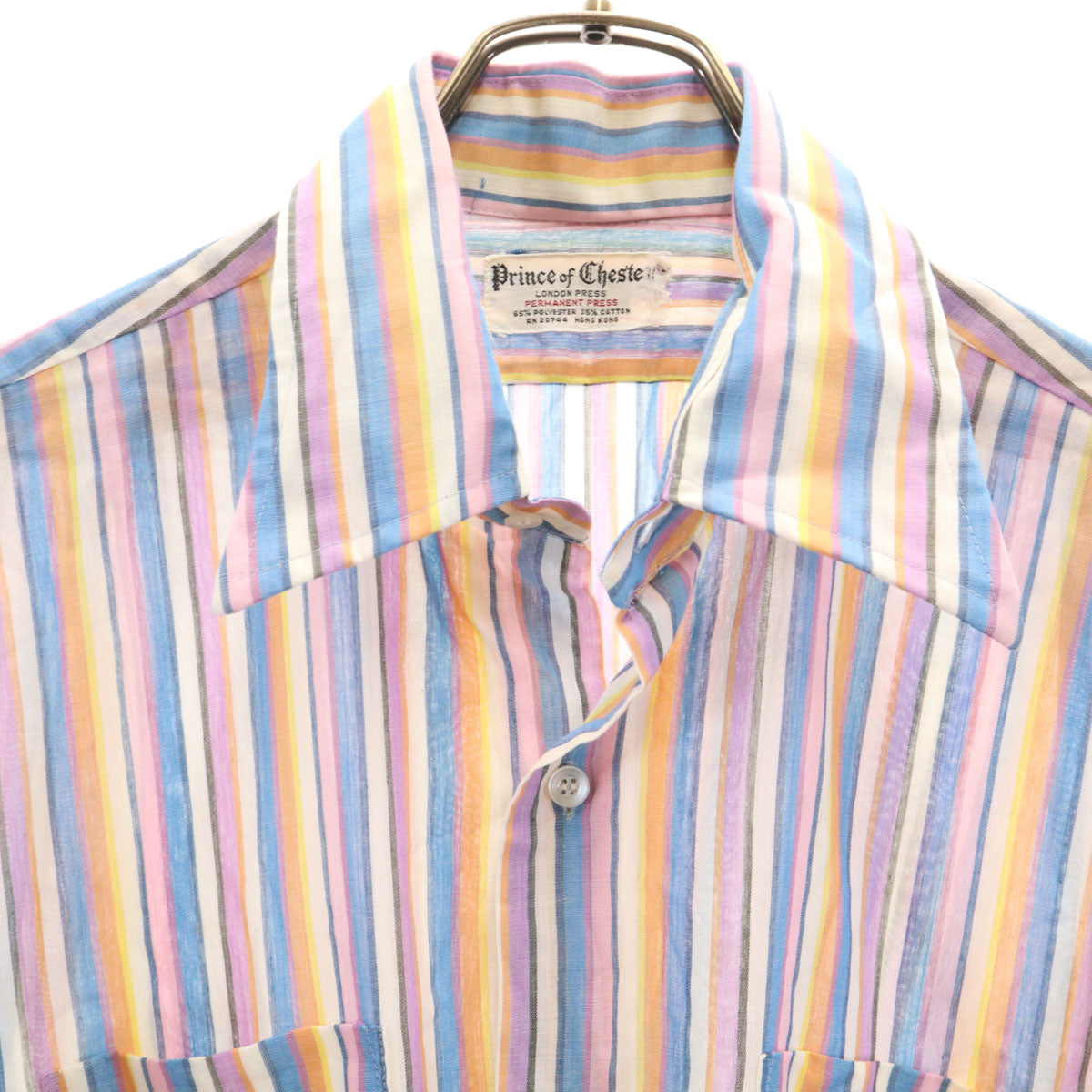70s ヴィンテージ 半袖 シャツ マルチ permanent press メンズ
