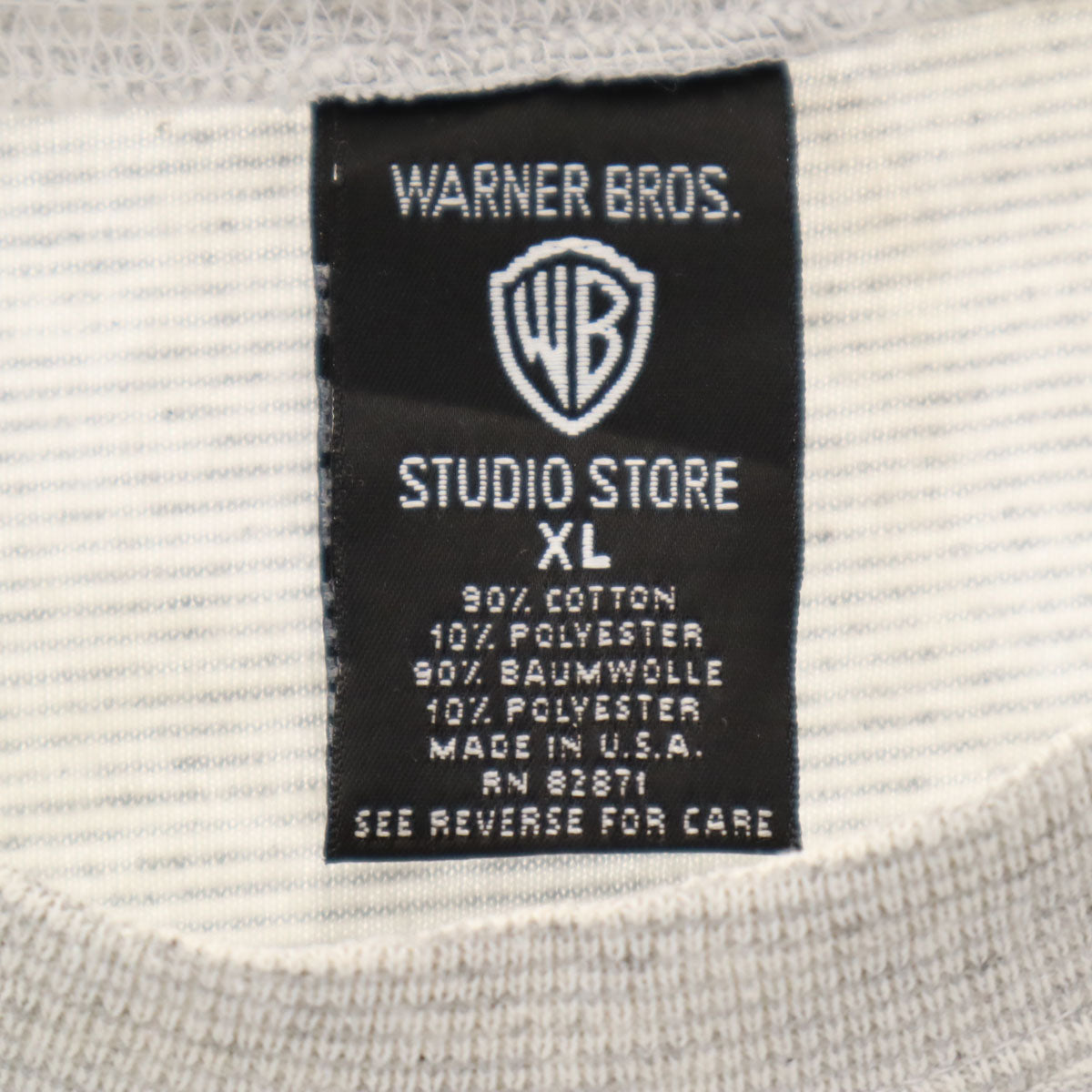 Warner Bros ワーナーブラザーズ 90s オールド USA製 ボーダー柄 ルーニーテューンズ 半袖 シングルステッチ Tシャツ XL グレー マービンザマーシャン メンズ