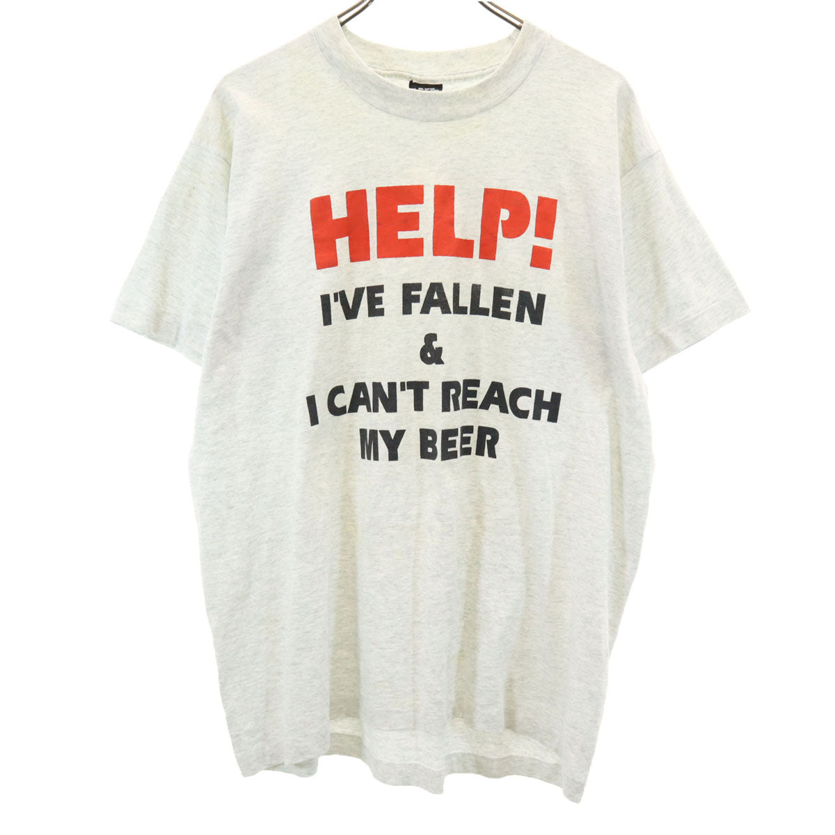 SCREEN STARS スクリーンスターズ 90s オールド USA製 半袖 シングルステッチ メッセージ Tシャツ XL グレー メンズ