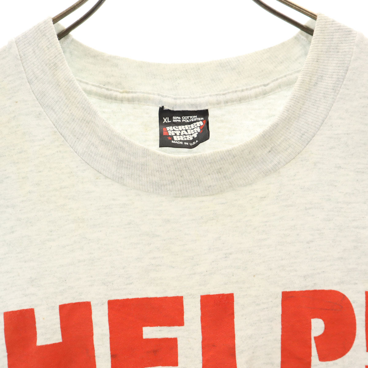 SCREEN STARS スクリーンスターズ 90s オールド USA製 半袖 シングルステッチ メッセージ Tシャツ XL グレー メンズ