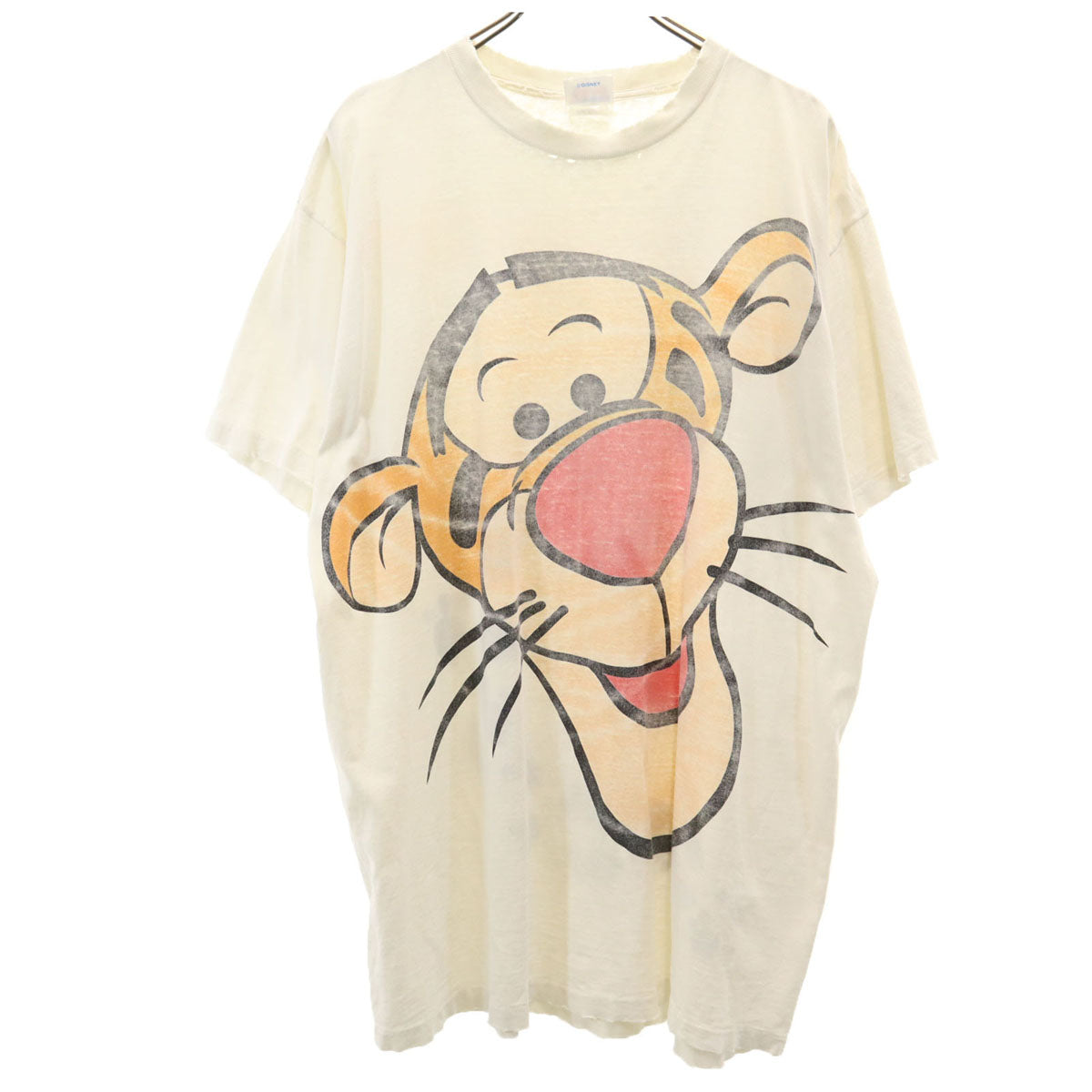 THE Disney STORE ザディズニーストア 90s オールド USA製 ティガー 半袖 シングルステッチ 両面プリント Tシャツ free ホワイト メンズ