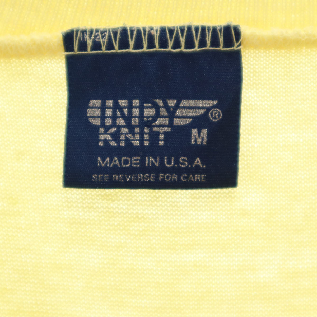 80s ヴィンテージ USA製 ボーダー柄 半袖 シングルステッチ Tシャツ M イエロー メンズ