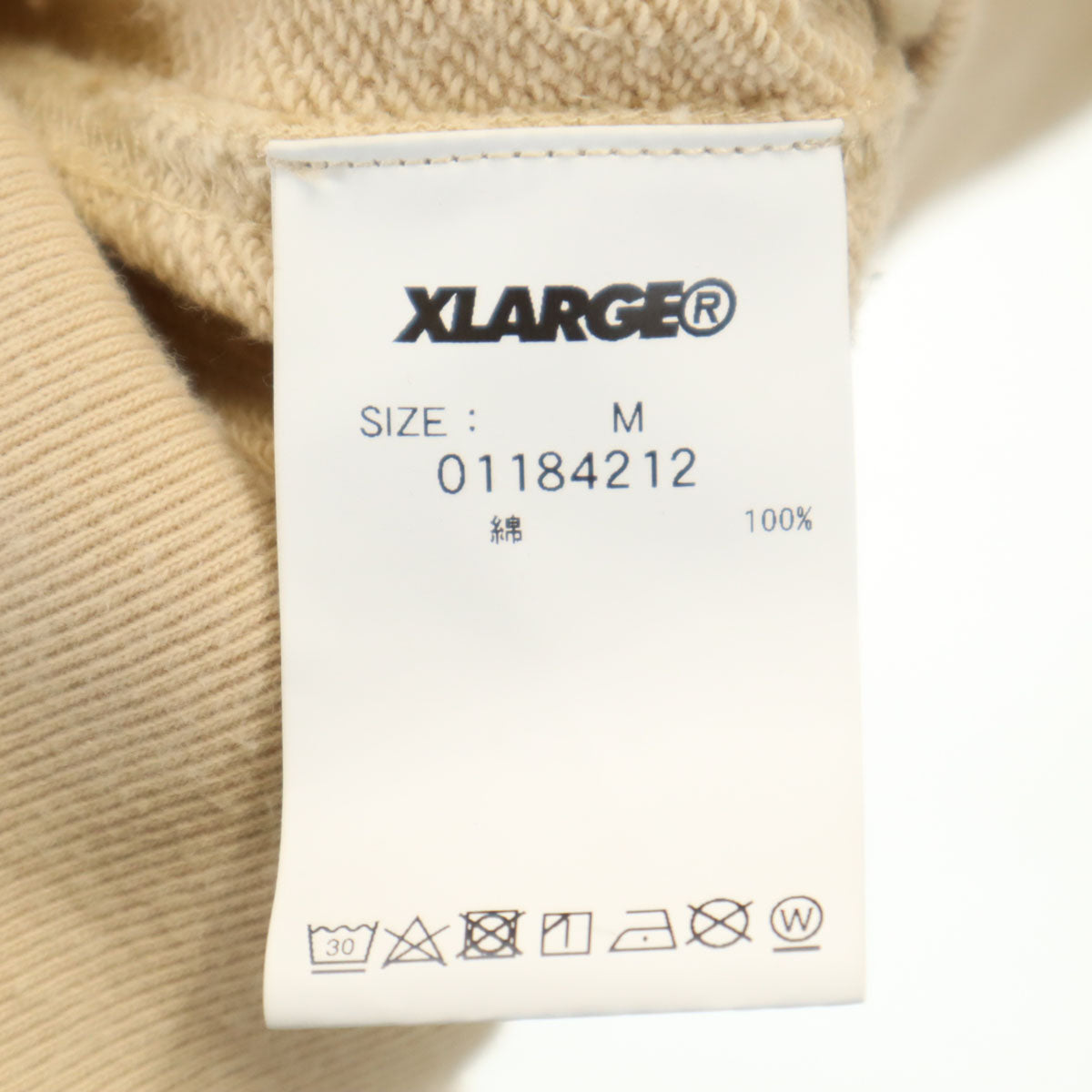 XLARGE エクストララージ 長袖 スウェットパーカー M ベージュ メンズ