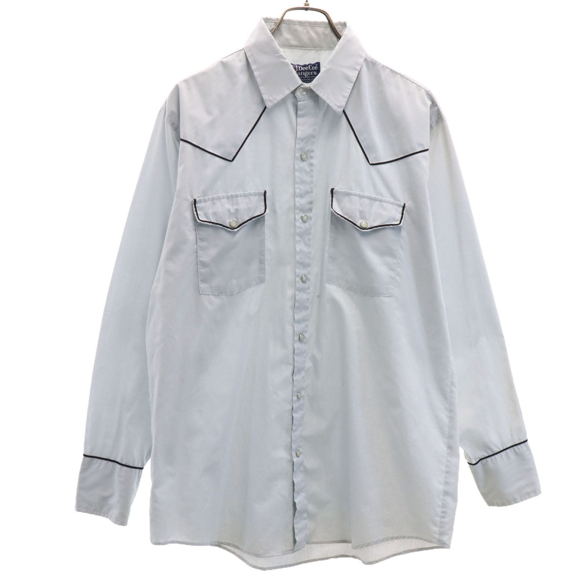 DeeCeeRangers 80s USA製 ヴィンテージ 長袖 ウエスタンシャツ L ブルー系 メンズ