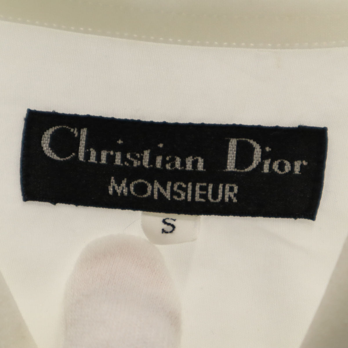 Christian Dior MONSIEUR クリスチャンディオール ムッシュ 90s オールド 長袖 コットンシャツ S ホワイト メンズ