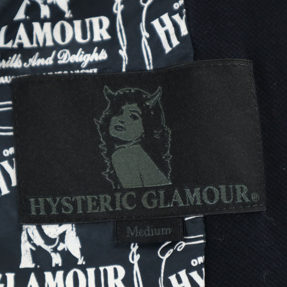 HYSTERIC GLAMOUR ヒステリックグラマー 日本製 テーラードジャケット M ネイビー 鹿の子 ブレザー アンコン メンズ