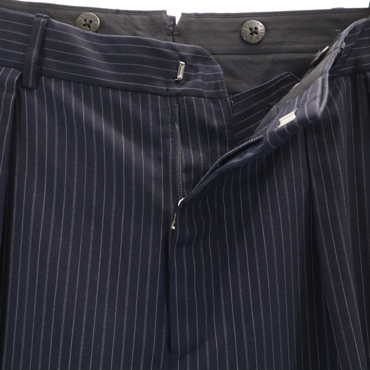 Polo by Ralph Lauren ポロバイラルフローレン イタリア製 ストライプ柄 スーツ 上下 セットアップ 38S ネイビー メンズ