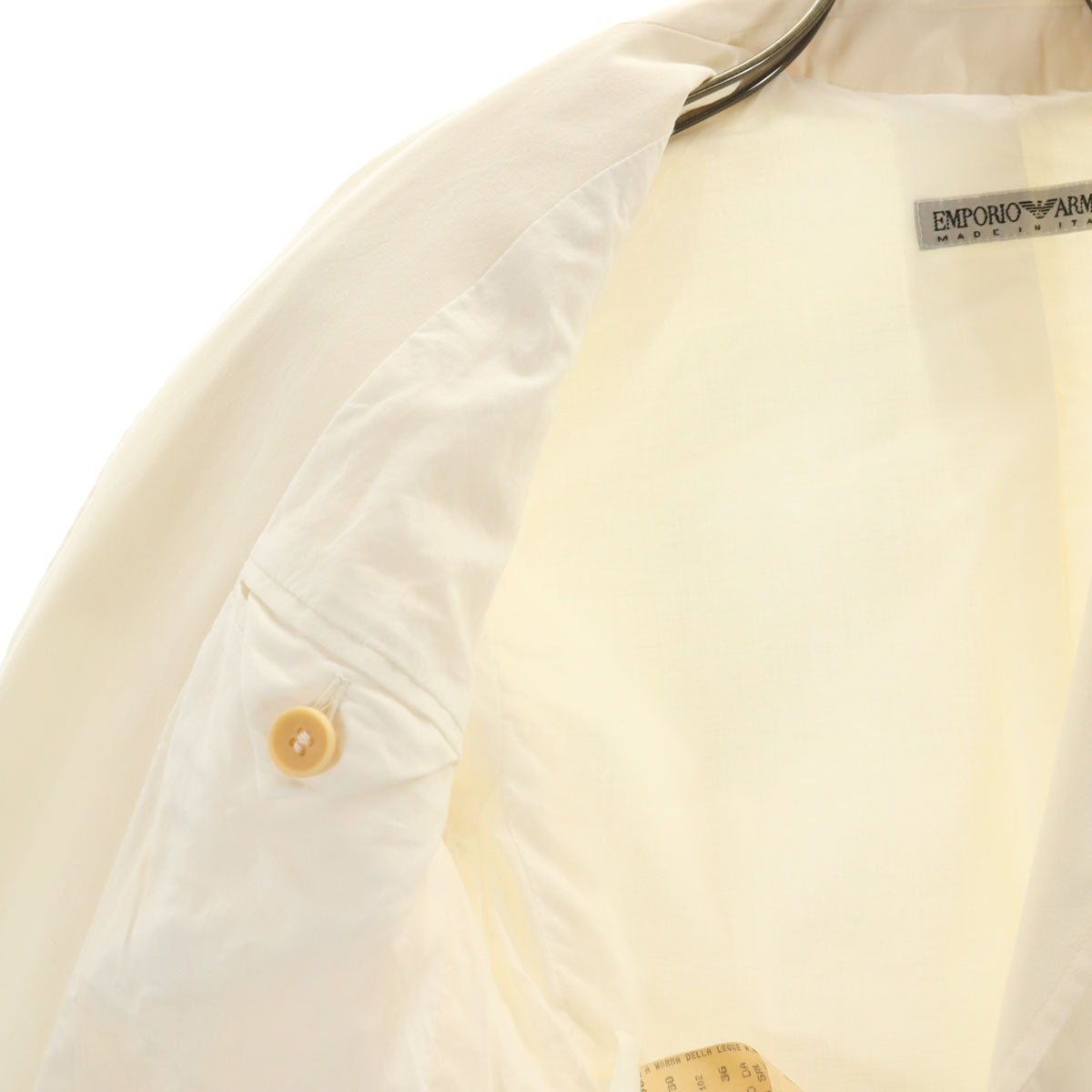 Emporio Armani エンポリオアルマーニ イタリア製 テーラードジャケット 36 アイボリー レディース