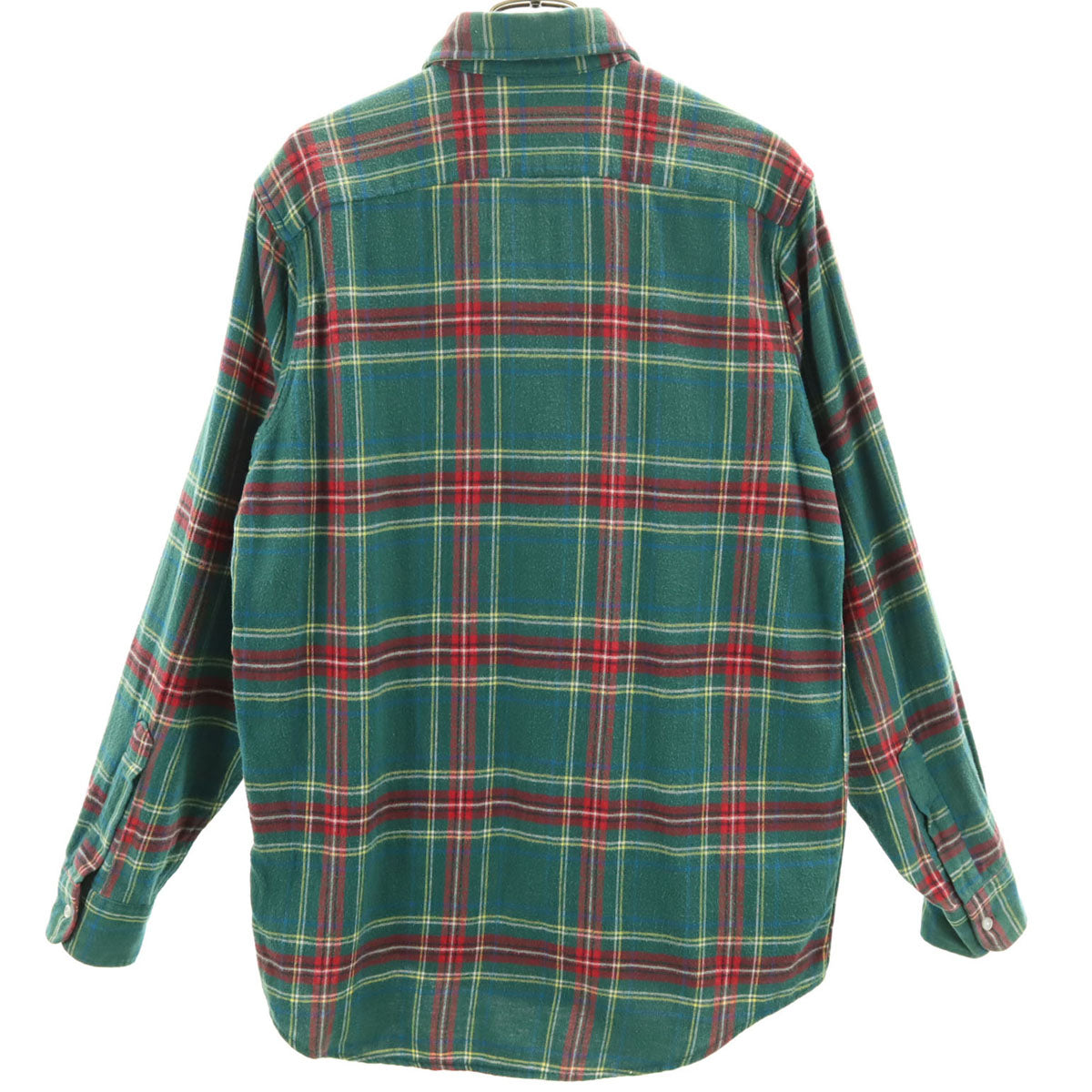 L.L.Bean エルエルビーン 80s USA製 ヴィンテージ チェック柄 長袖 ネルシャツ S グリーン アウトドア メンズ