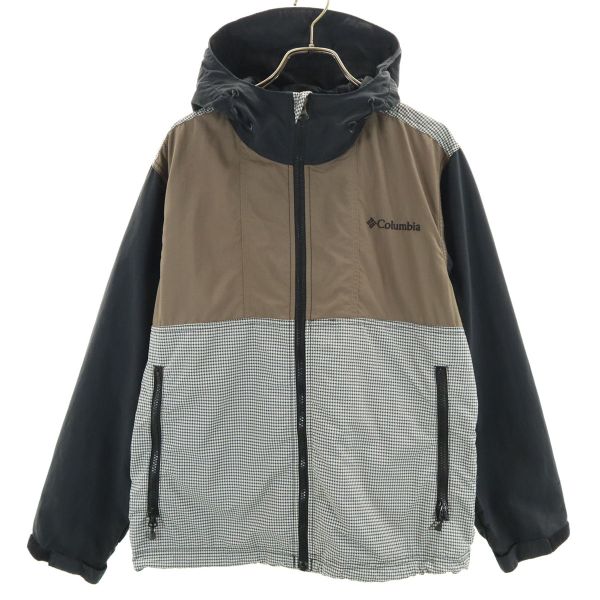 Columbia コロンビア チェック柄 ヘイゼン ジャケット XS ブラック アウトドア ポケッタブル OMNI-SHIELD メンズ
